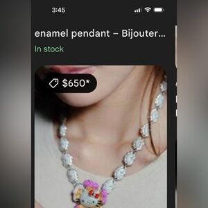 Hello Kitty Donut Pendant Chain & Necklace set (rare find)